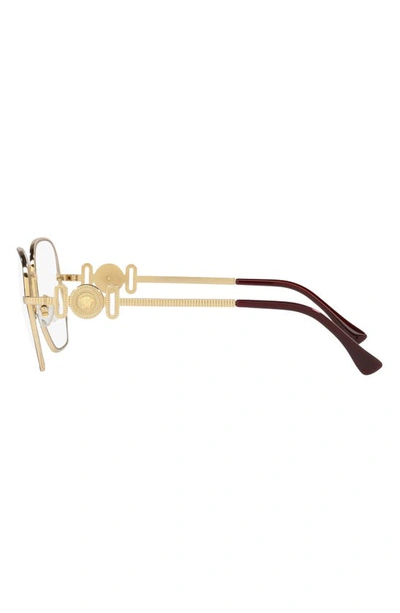 Shop Versace 54mm Irregular Square Optical Glasses In Bordeaux