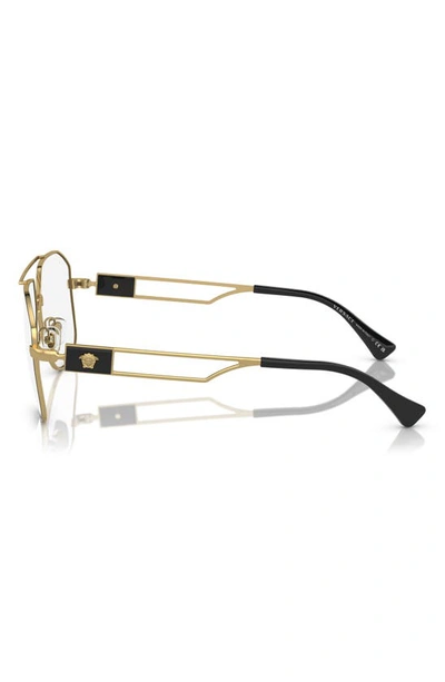 Shop Versace 59mm Pilot Optical Glasses In Black Gold