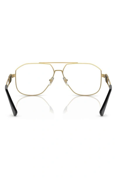 Shop Versace 59mm Pilot Optical Glasses In Black Gold