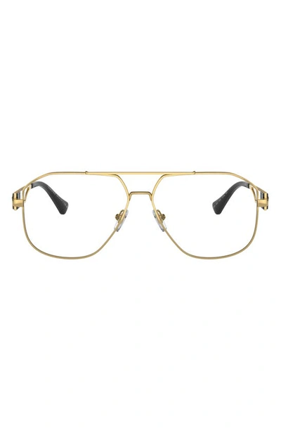 Shop Versace 57mm Pilot Optical Glasses In Gold