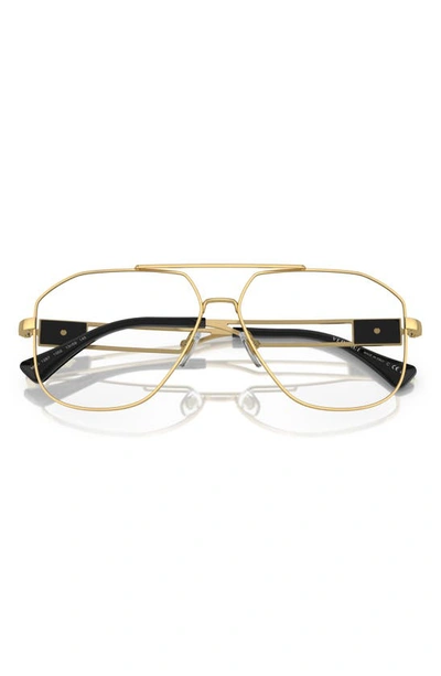 Shop Versace 57mm Pilot Optical Glasses In Gold