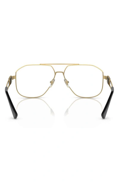 Shop Versace 57mm Pilot Optical Glasses In Gold