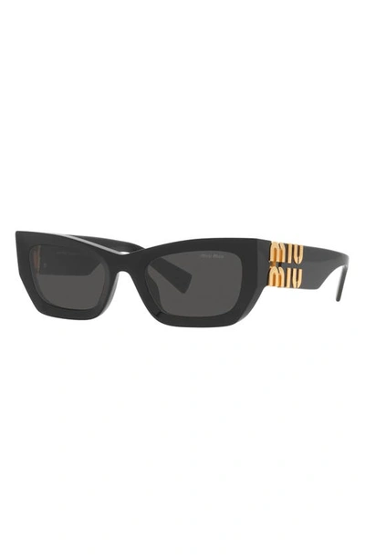 Miu Miu Mu 09ws Rectangle-frame Acetate Sunglasses In Black