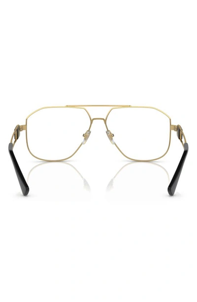 Versace 57mm Pilot Optical Glasses In Black Gold