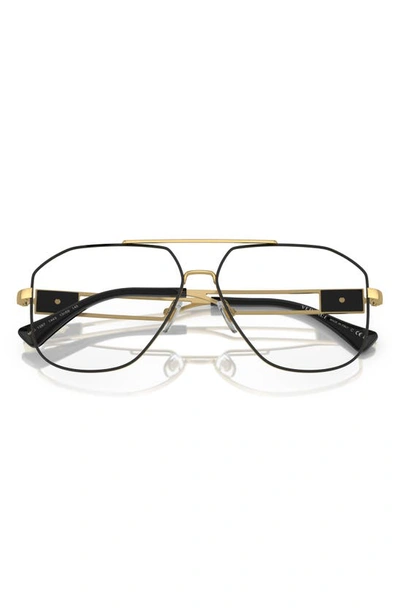 Shop Versace 57mm Pilot Optical Glasses In Black Gold
