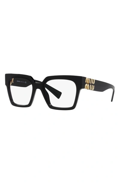 Shop Miu Miu 52mm Square Optical Glasses In Black