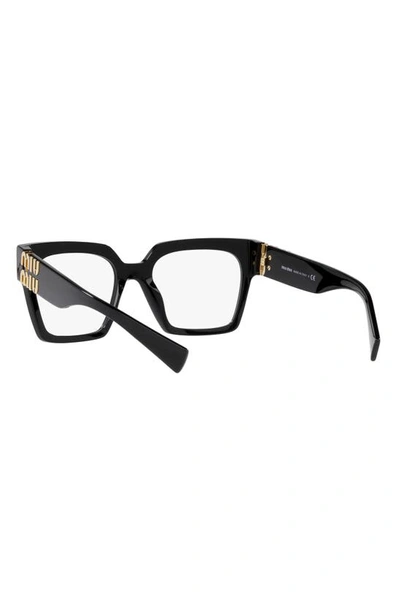 Shop Miu Miu 52mm Square Optical Glasses In Black