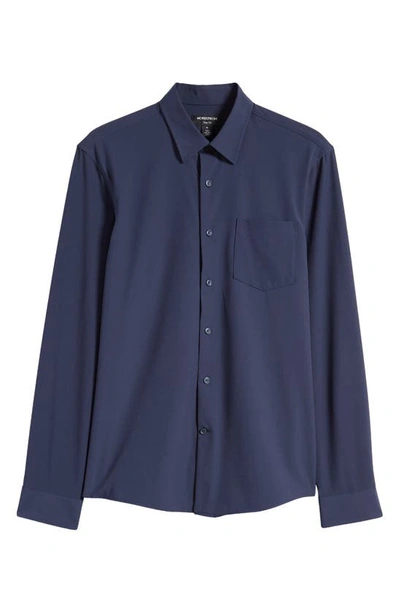 Shop Nordstrom Solid Button-up Shirt In Navy Blazer