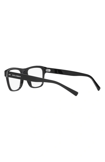 Shop Dolce & Gabbana 53mm Square Optical Glasses In Shiny Black