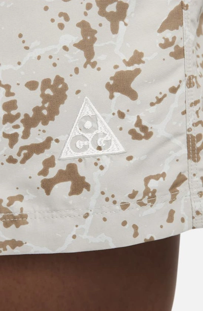 Shop Nike Acg Print Shorts In Light Iron Ore/ Summit White