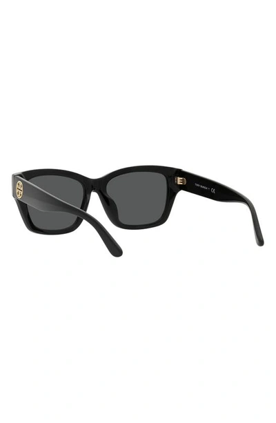 Shop Tory Burch 53mm Rectangular Sunglasses In Black