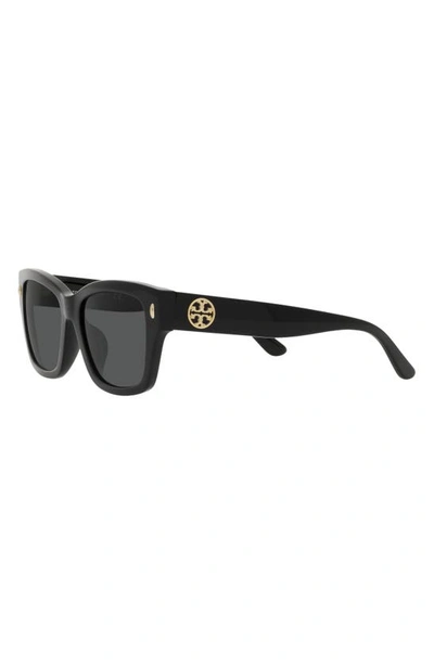 Shop Tory Burch 53mm Rectangular Sunglasses In Black