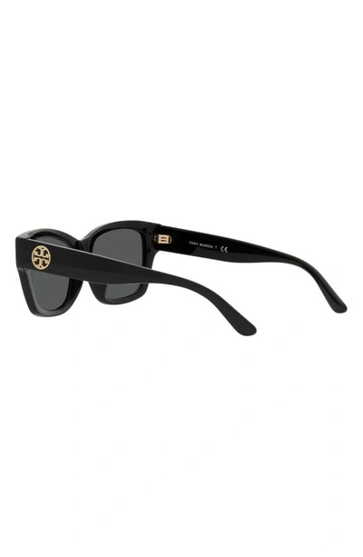 Shop Tory Burch 53mm Rectangular Sunglasses In Black