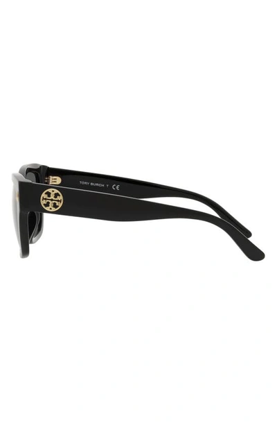 Shop Tory Burch 53mm Rectangular Sunglasses In Black