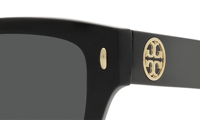 Shop Tory Burch 53mm Rectangular Sunglasses In Black