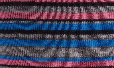 Shop Cole Haan Town Stripe Crew Socks In Dark Grey Heather