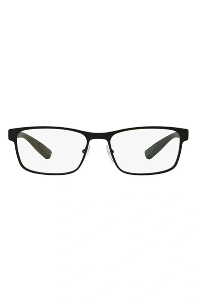 Shop Prada 55mm Rectangular Optical Glasses In Rubber Black