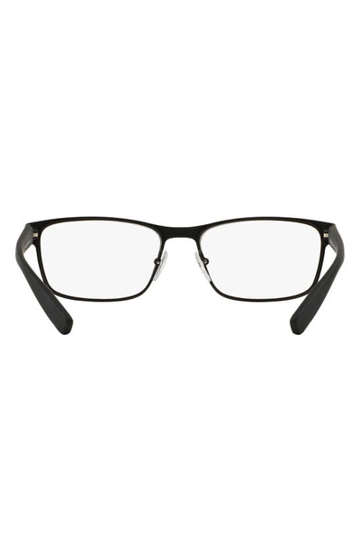 Prada 55mm Rectangular Optical Glasses In Rubber Black