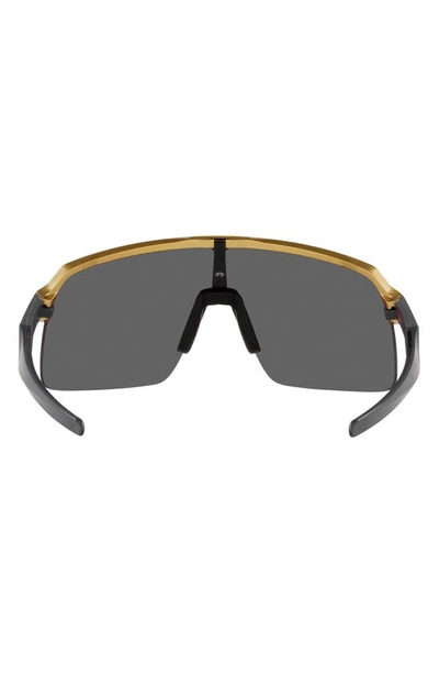 Shop Oakley Sutro Lite 139mm Prizm™ Semirimless Wrap Shield Sunglasses In Gold