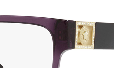 Shop Versace 56mm Square Optical Glasses In Plum