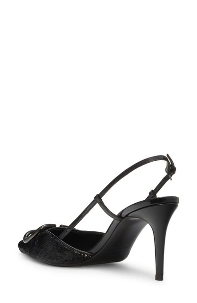 Shop Valentino Vlogo Signature Pointed Toe Slingback Pump In 0no Nero