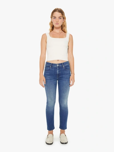 Shop Mother Petites The Lil' Mid Rise Dazzler Ankle Nothing Between Us Jeans In Blue