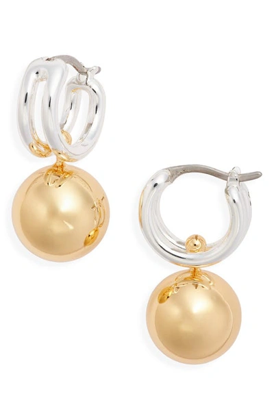 Shop Jenny Bird Lyra Huggie Drop Earrings In Two-tone