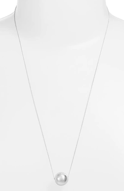 Shop Jenny Bird Aurora Imitation Pearl Pendant Necklace In High Polish Silver