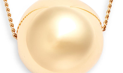 Shop Jenny Bird Aurora Imitation Pearl Pendant Necklace In High Polish Gold
