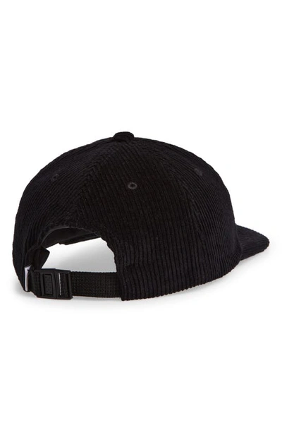 Shop Obey Label Corduroy Baseball Cap In Black