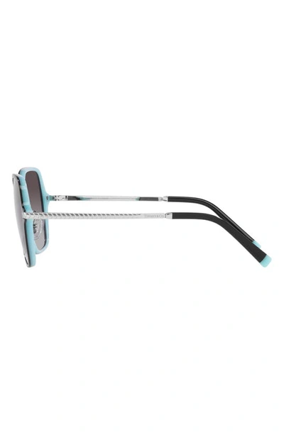 Shop Tiffany & Co 57mm Gradient Pillow Sunglasses In Black Blue