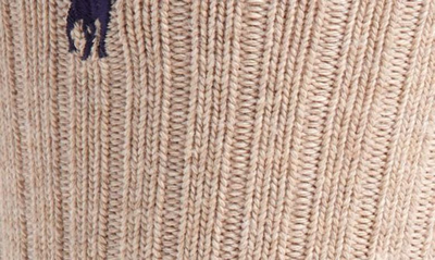 Polo Ralph Lauren Rib Crew Socks In Taupe Heather