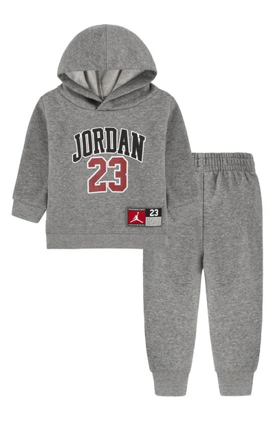 Shop Jordan Jersey Graphic Hoodie & Joggers Set In Carbon Heather