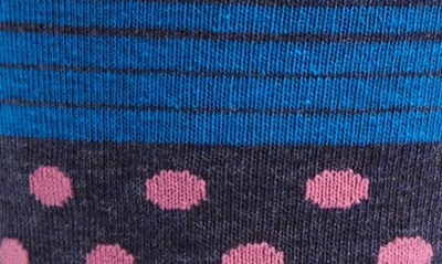 Shop Cole Haan Stripe & Dot Socks In Dark Denim Heather