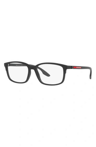 Shop Prada 56mm Pillow Optical Glasses In Rubber Black