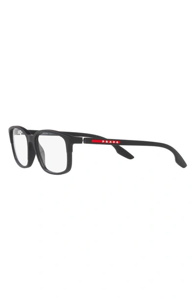 Shop Prada 56mm Pillow Optical Glasses In Rubber Black