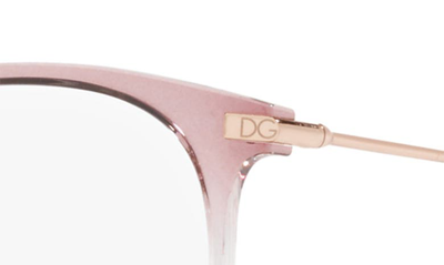 Dolce & Gabbana 52mm Browline Glasses In Pink Gradient