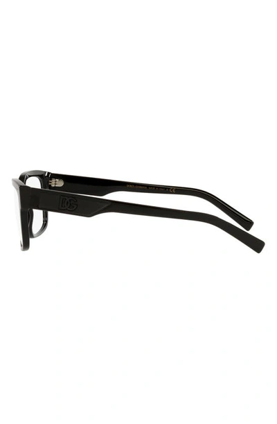 Shop Dolce & Gabbana 57mm Rectangular Reading Glasses In Black