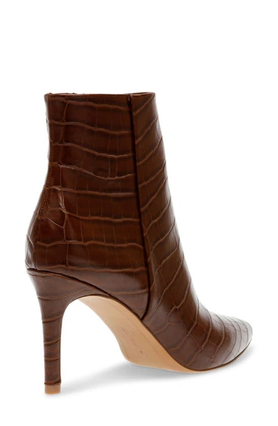 Shop Steve Madden Lizziey Pointed Toe Bootie In Brown Croco