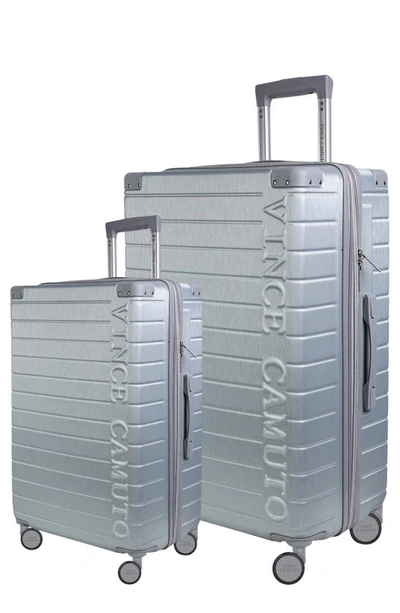 Shop Vince Camuto Set Of Two Zeke 20" Hardshell Spinner Suitcase In Silver
