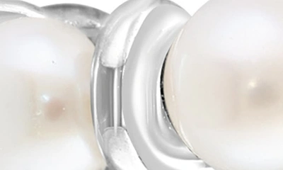 Effy Sterling Silver 2.5-4mm Freshwater Pearl Hoop Earrings In Silver/ Pearl