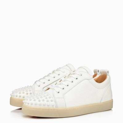 Shop Christian Louboutin Louis Junior Spikes Sneakers In White