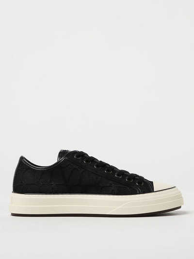 Shop Valentino Totaloop Sneakers In Toile Iconographe Canvas In Black
