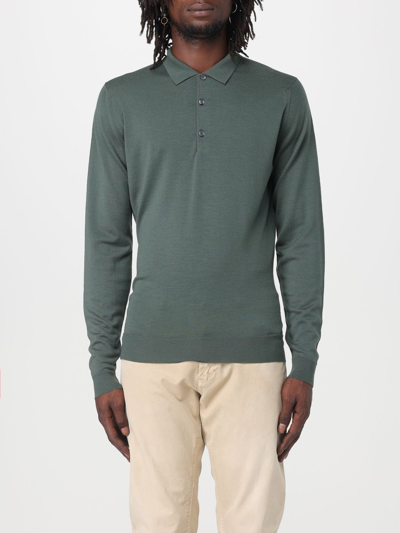 Shop John Smedley Polo Shirt  Men Color Green