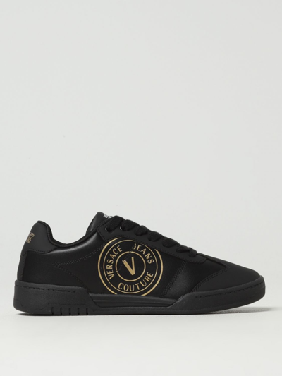 Shop Versace Jeans Couture Brooklyn Sneakers In Leather In Black