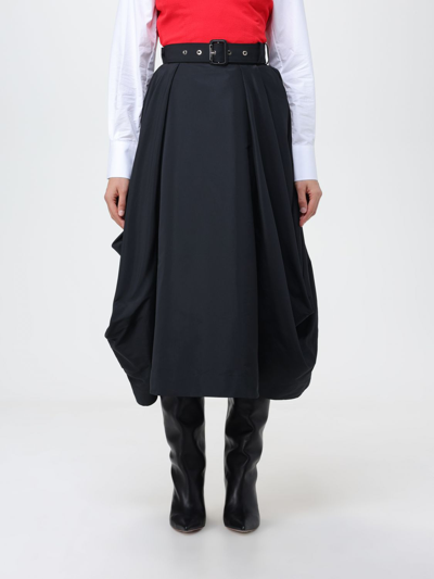 Shop Alexander Mcqueen Wide Skirt In Black