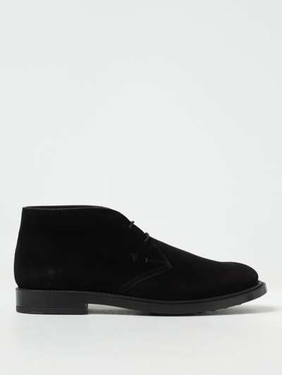 Shop Tod's Suede Ankle Boots In Black