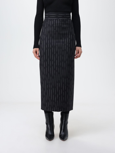 Shop Alexander Mcqueen Pinstripe Skirt In Black
