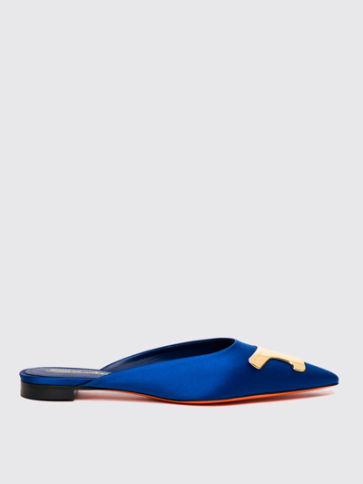 Shop Santoni Flat Shoes  Woman Color Blue