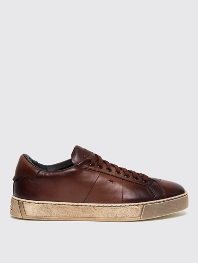 Shop Santoni Sneakers  Men Color Brown